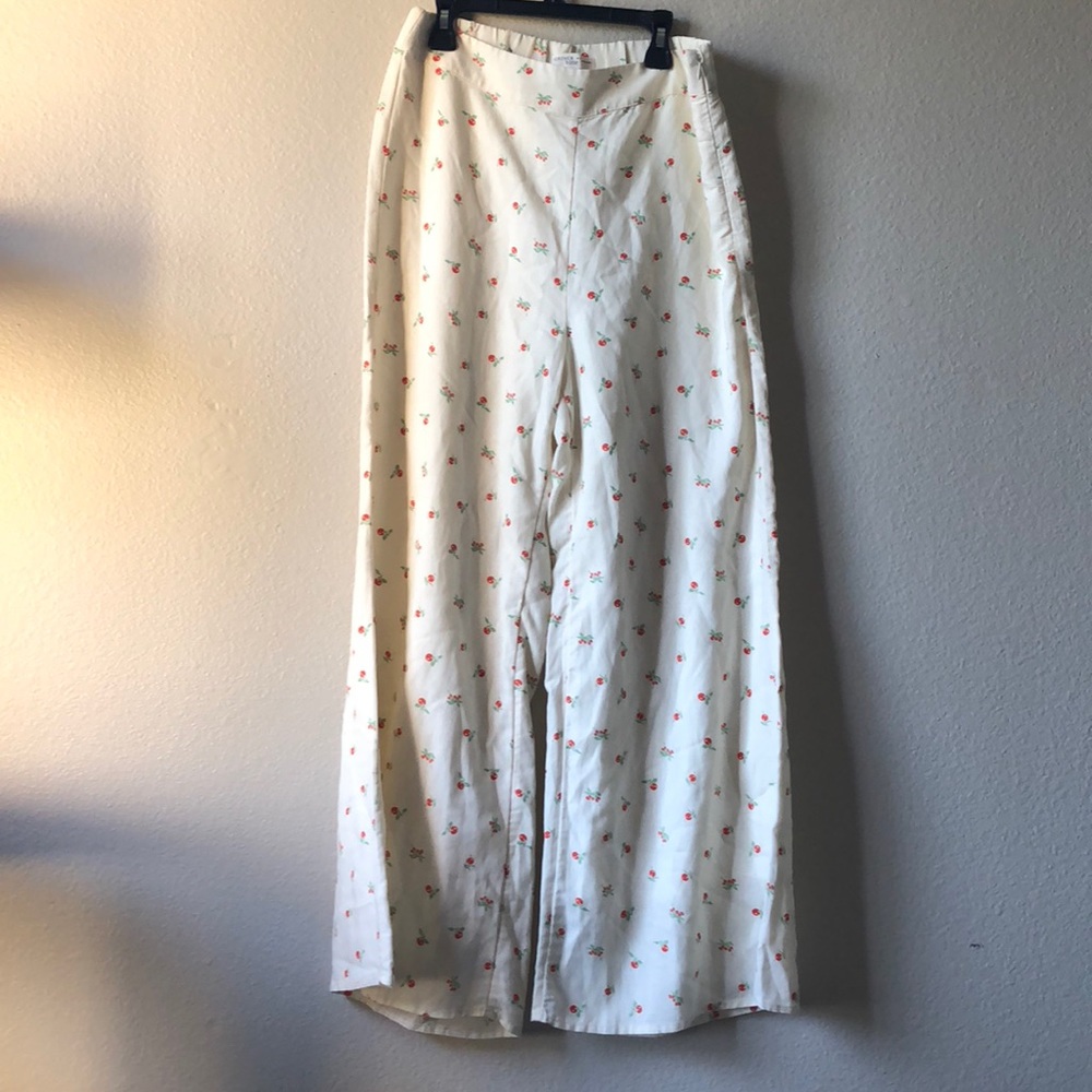 Anthropologie Feather Bone Flare Cherry Pants - Picture 3 of 8